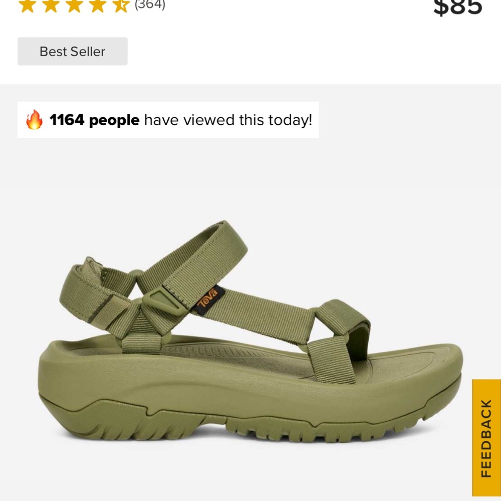 Teva Green Adventure Sandals with Adjustable Straps